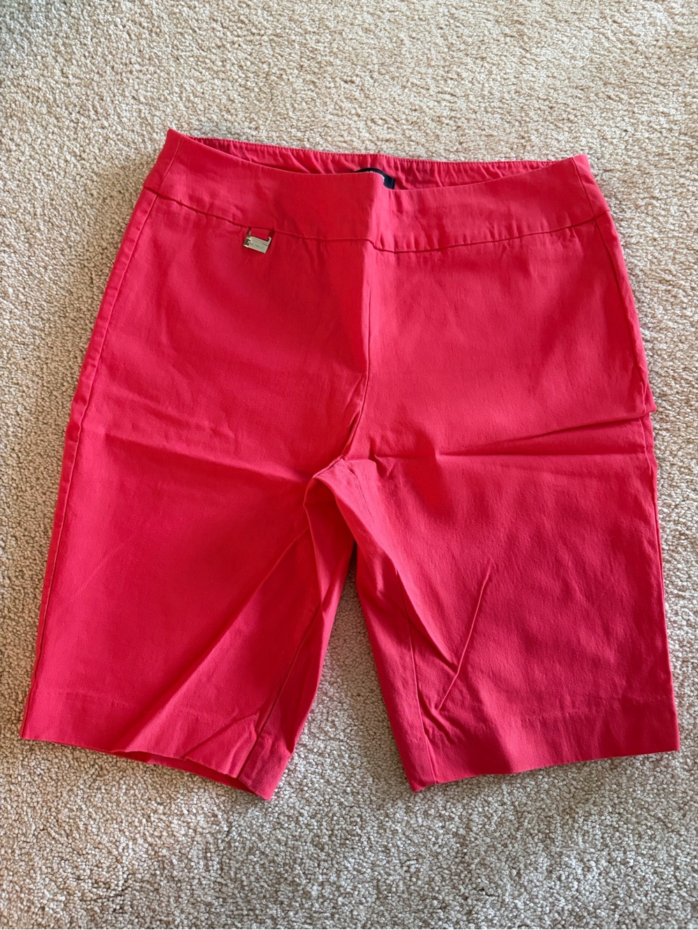 Premise Coral-Red Bermuda Shorts